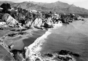 Vista general de una de las Playas de Nerja (Málaga)