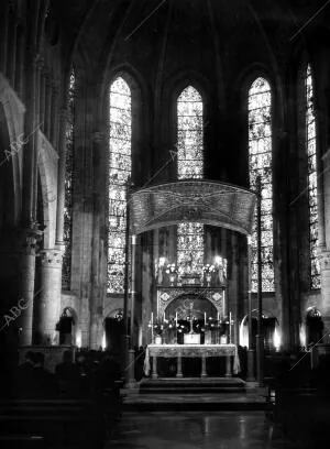 Interior capilla de Santiago con la Virgen de Roncesvalles (Navarra)