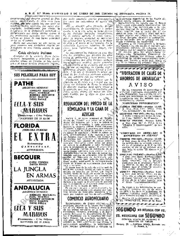 ABC SEVILLA 03-01-1965 página 74