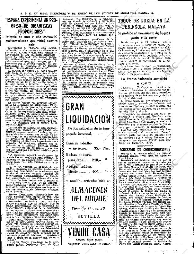 ABC SEVILLA 06-01-1965 página 16