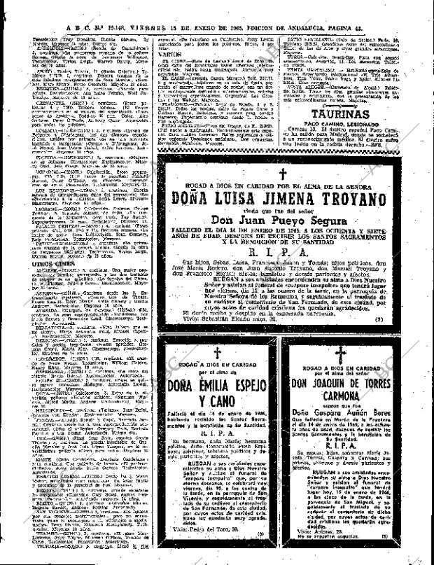 ABC SEVILLA 15-01-1965 página 43