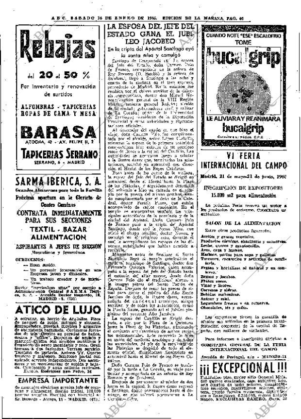 ABC MADRID 16-01-1965 página 40