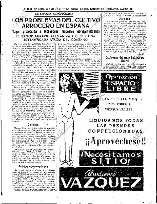 ABC SEVILLA 17-01-1965 página 43