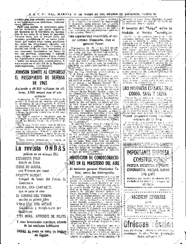 ABC SEVILLA 19-01-1965 página 20