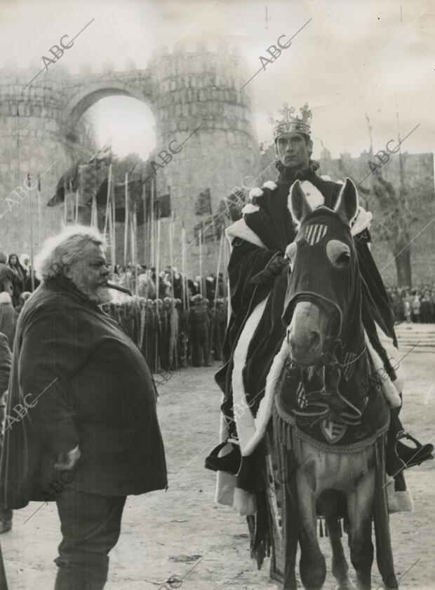 Orson y Keith Baxter, que encarna en el film a Enrique V de Inglaterra