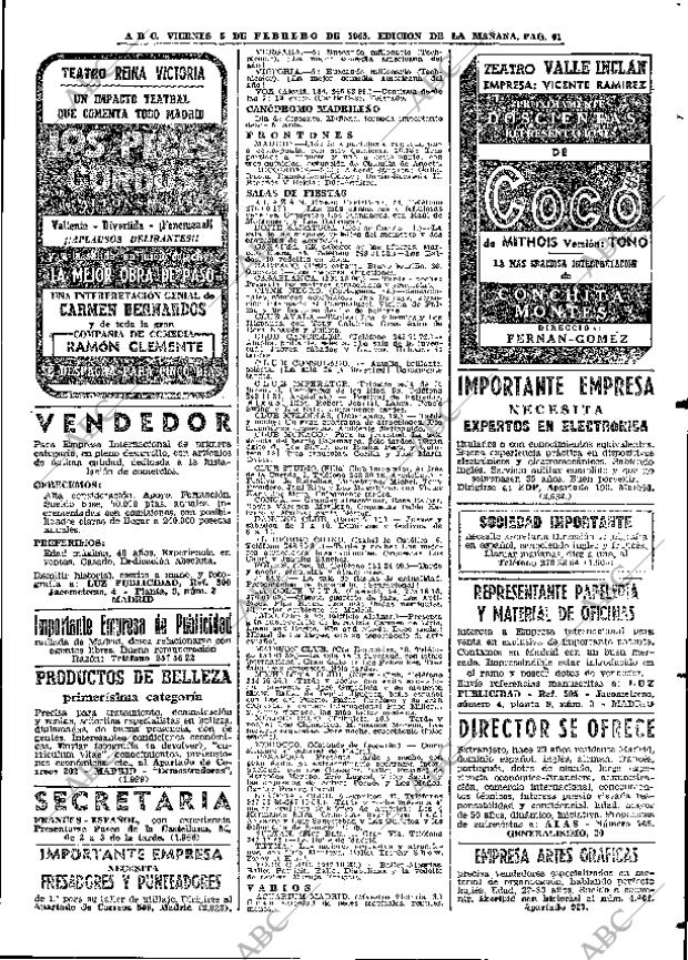 ABC MADRID 05-02-1965 página 61