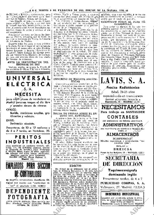 ABC MADRID 09-02-1965 página 42