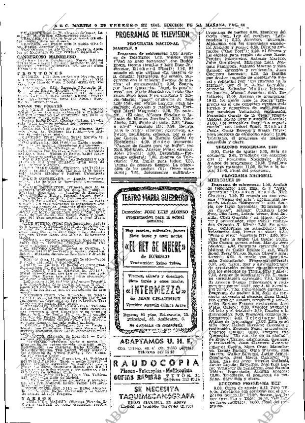 ABC MADRID 09-02-1965 página 66