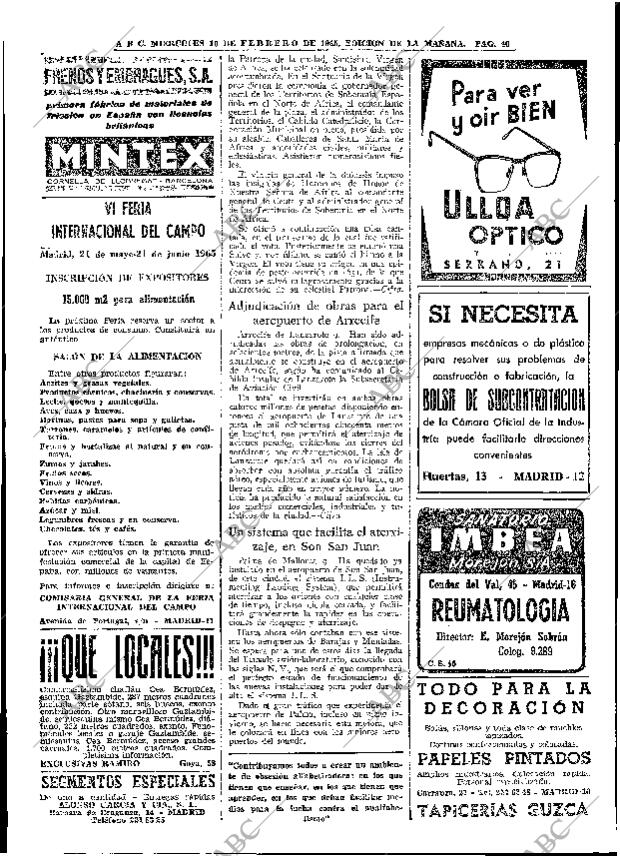 ABC MADRID 10-02-1965 página 40