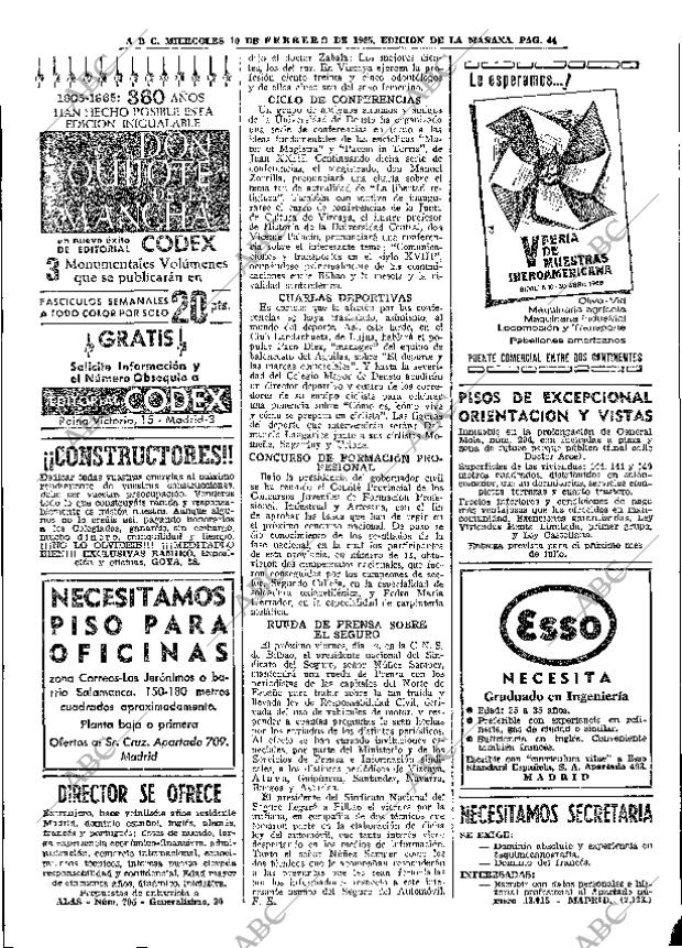 ABC MADRID 10-02-1965 página 44