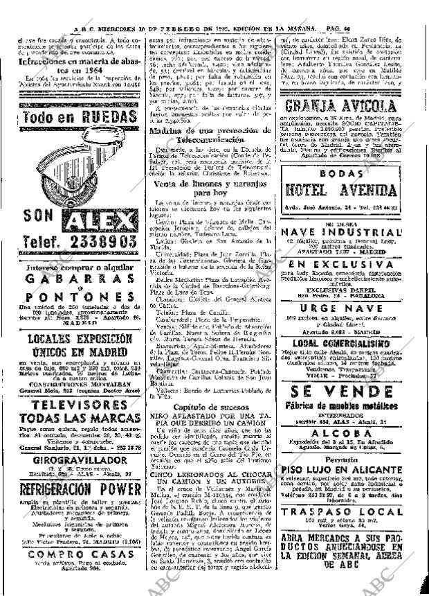 ABC MADRID 10-02-1965 página 46