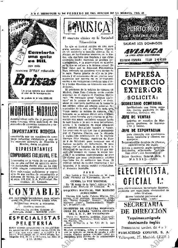 ABC MADRID 10-02-1965 página 62