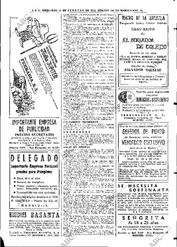 ABC MADRID 10-02-1965 página 67