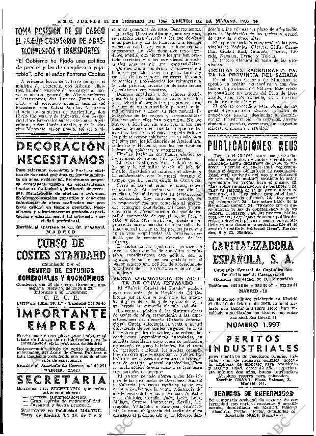 ABC MADRID 11-02-1965 página 34