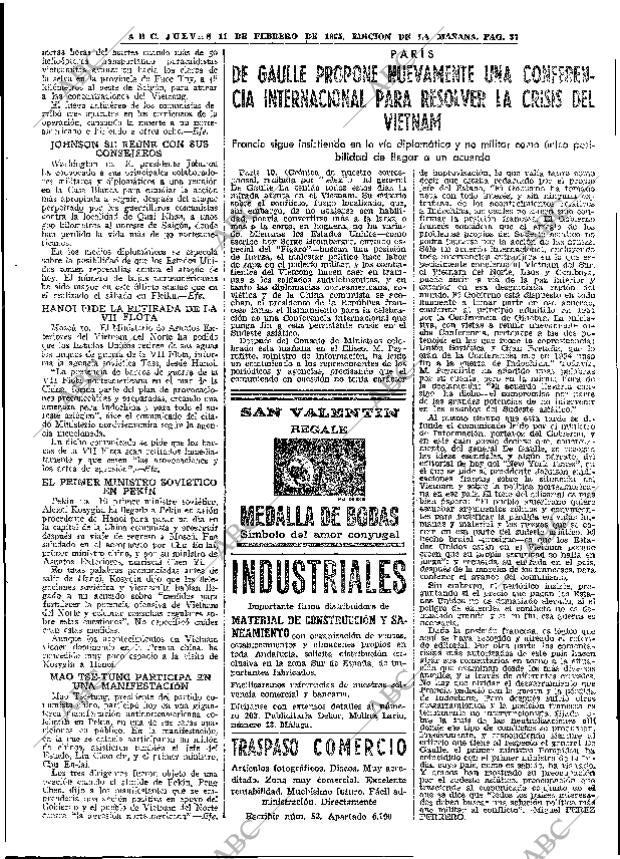 ABC MADRID 11-02-1965 página 37