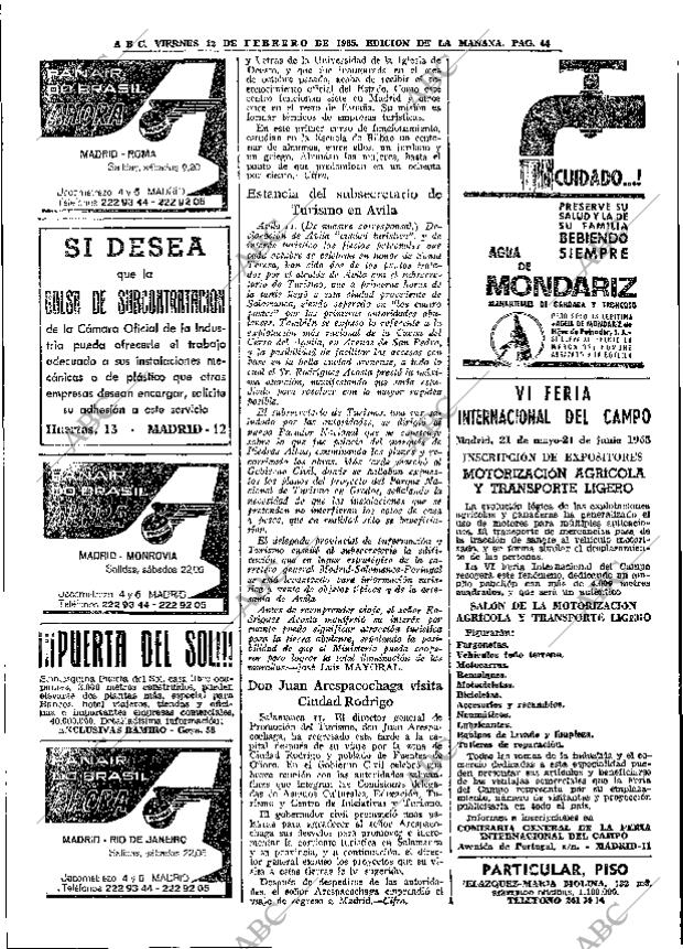 ABC MADRID 12-02-1965 página 44