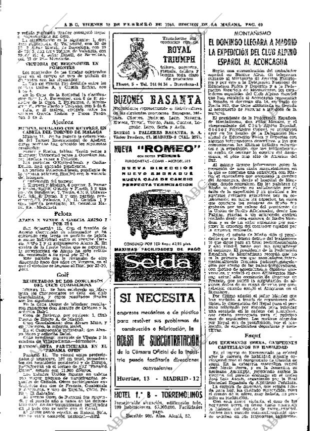 ABC MADRID 12-02-1965 página 60