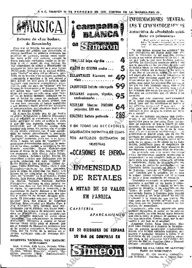 ABC MADRID 12-02-1965 página 63