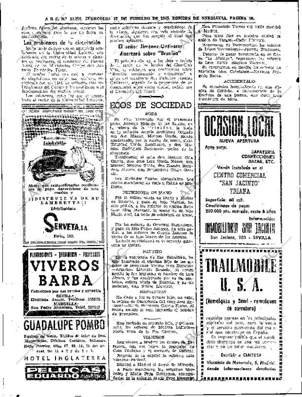 ABC SEVILLA 17-02-1965 página 28