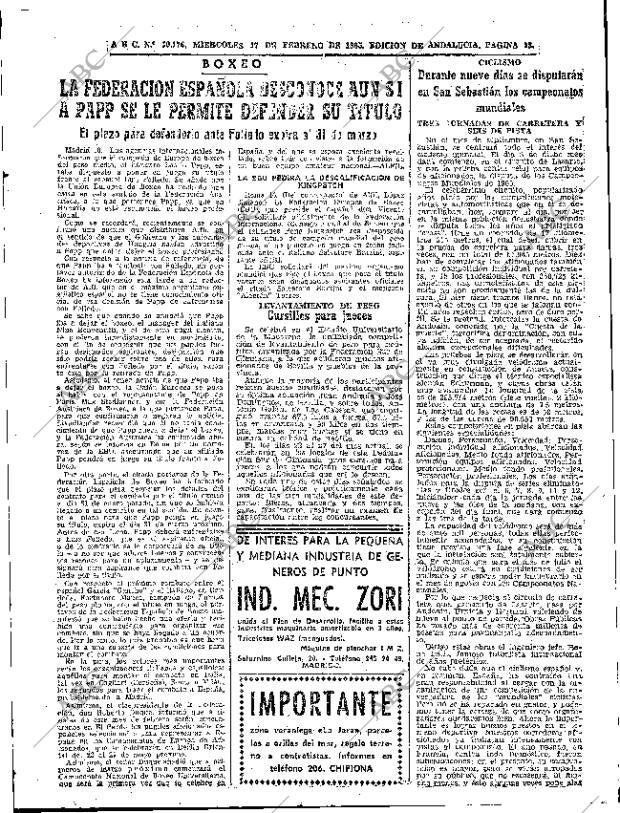 ABC SEVILLA 17-02-1965 página 43