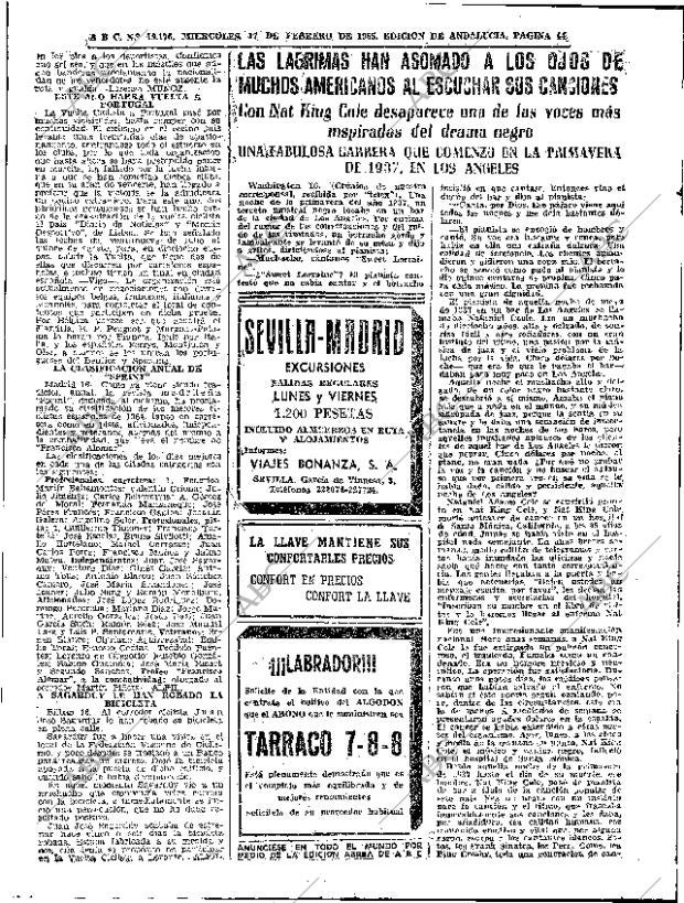 ABC SEVILLA 17-02-1965 página 44