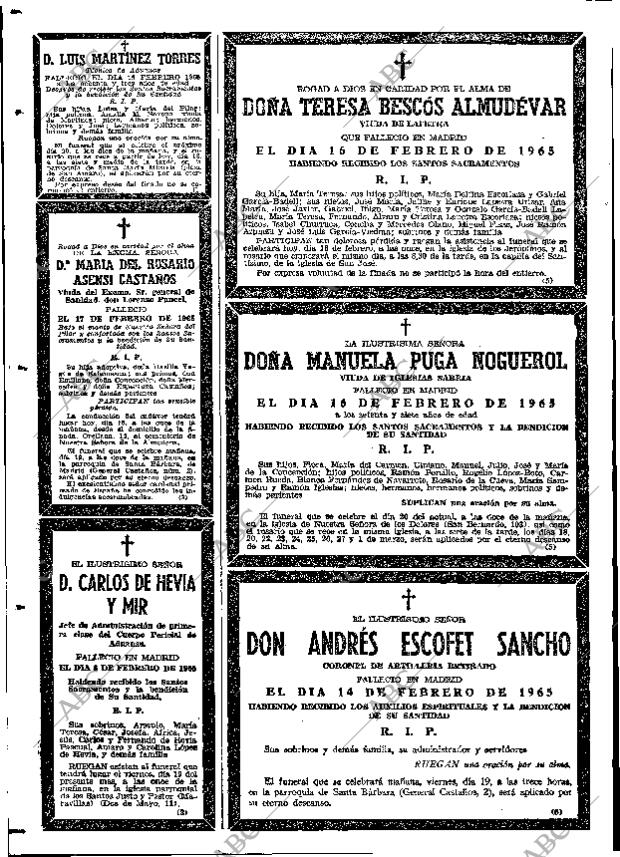 ABC MADRID 18-02-1965 página 86