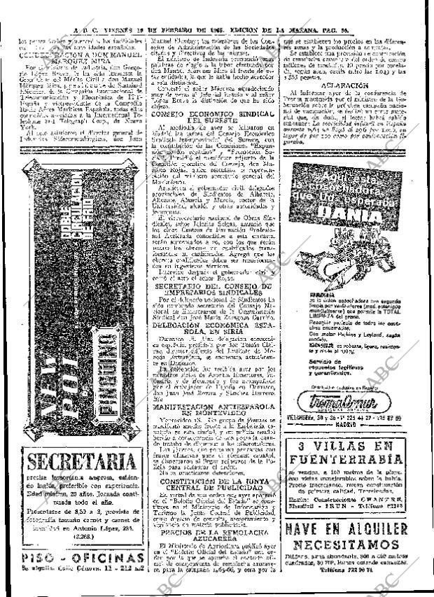 ABC MADRID 19-02-1965 página 50