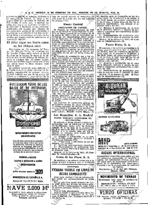 ABC MADRID 19-02-1965 página 64