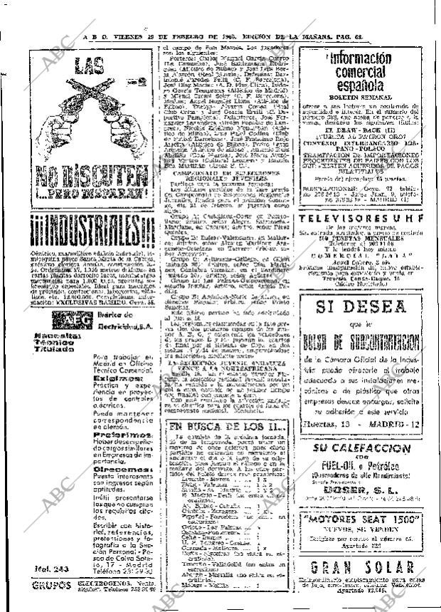 ABC MADRID 19-02-1965 página 68