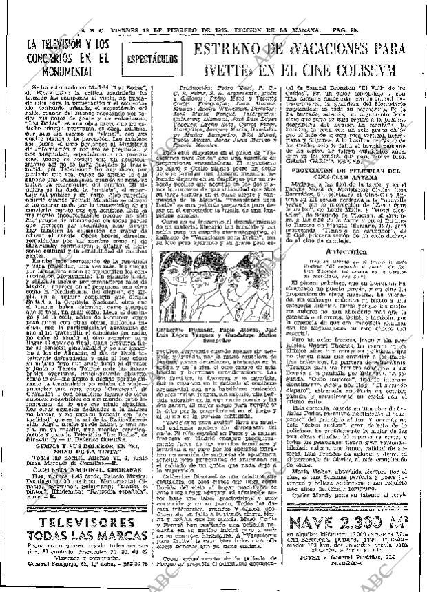 ABC MADRID 19-02-1965 página 69