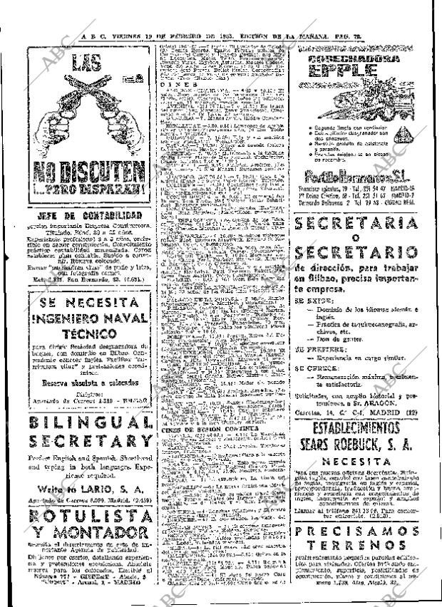 ABC MADRID 19-02-1965 página 72