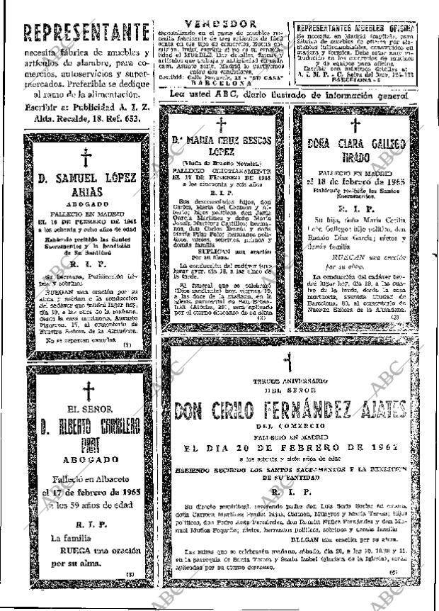 ABC MADRID 19-02-1965 página 85