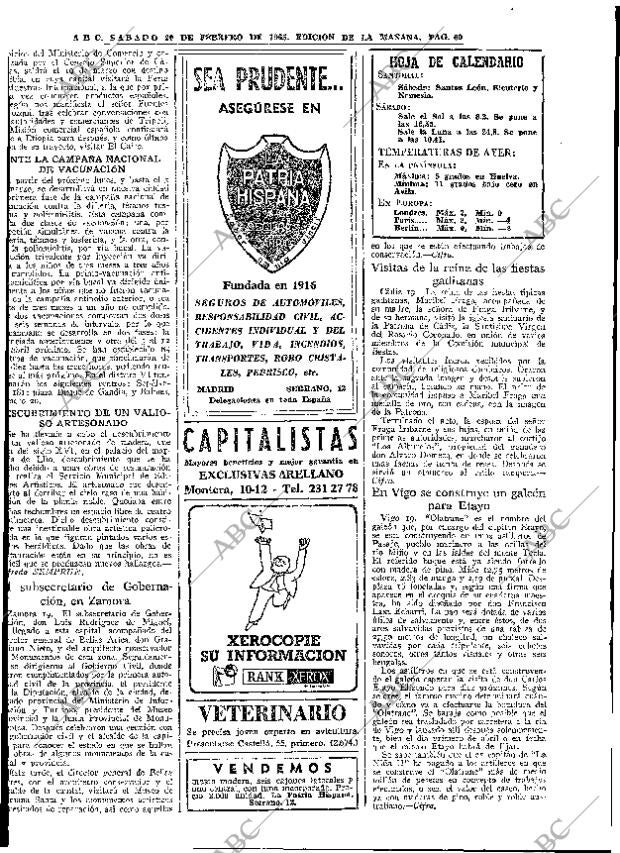 ABC MADRID 20-02-1965 página 60