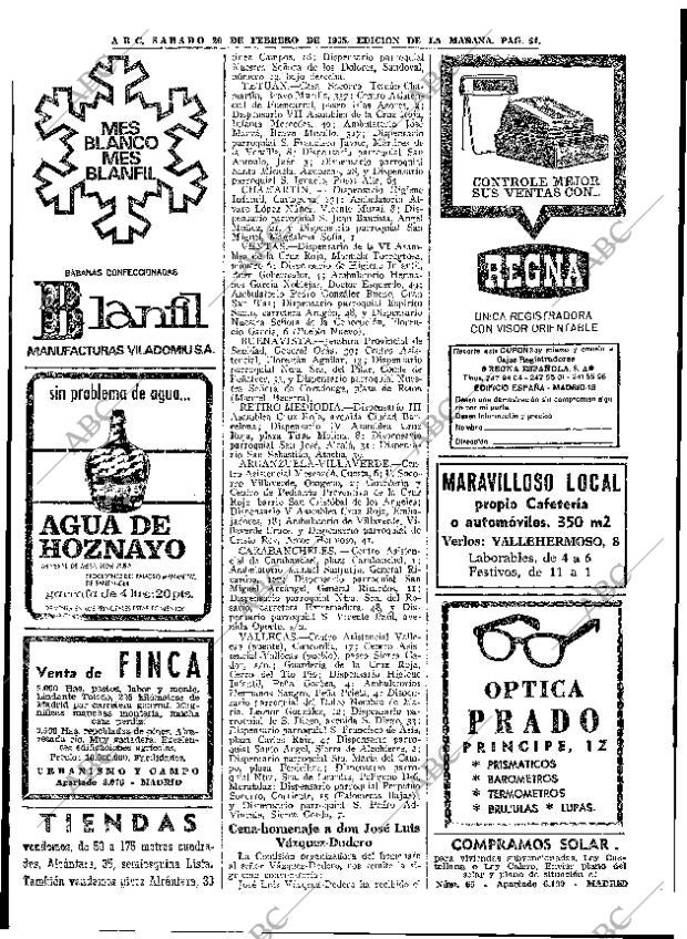 ABC MADRID 20-02-1965 página 64