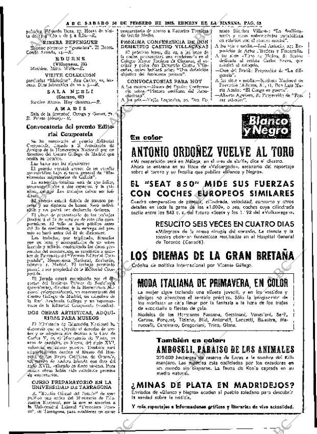 ABC MADRID 20-02-1965 página 69