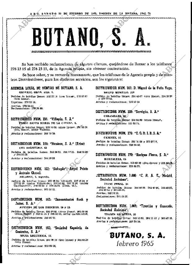 ABC MADRID 20-02-1965 página 72