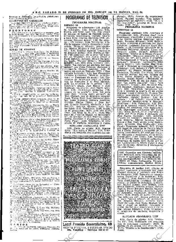 ABC MADRID 20-02-1965 página 84