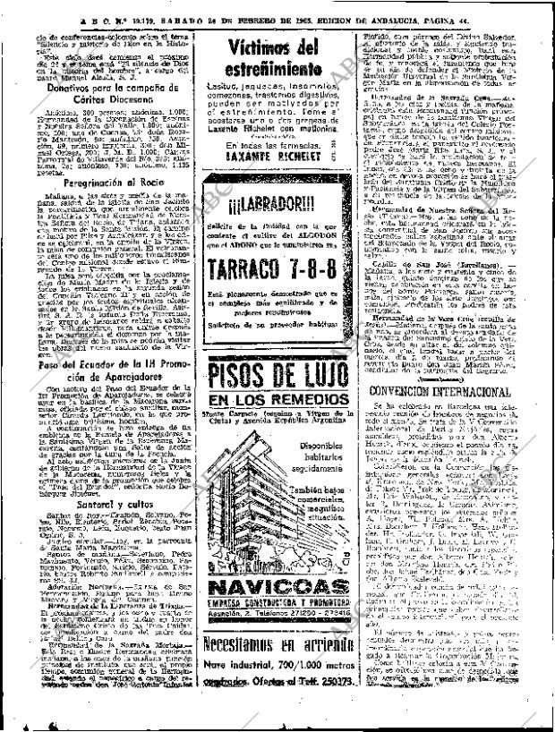 ABC SEVILLA 20-02-1965 página 44