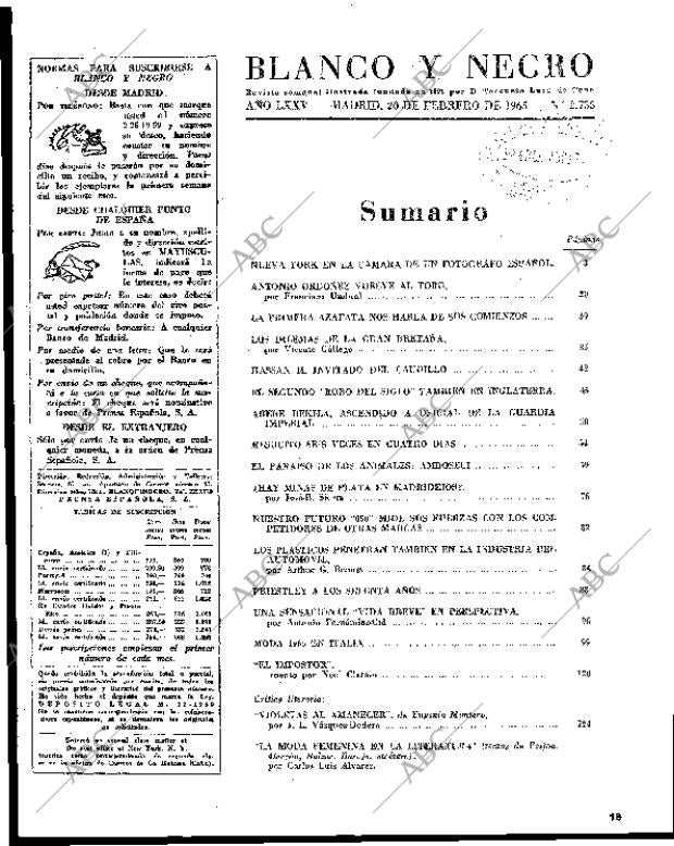 BLANCO Y NEGRO MADRID 20-02-1965 página 19