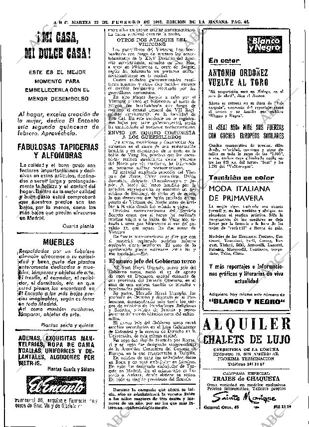 ABC MADRID 23-02-1965 página 44