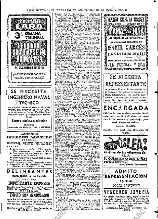 ABC MADRID 23-02-1965 página 77