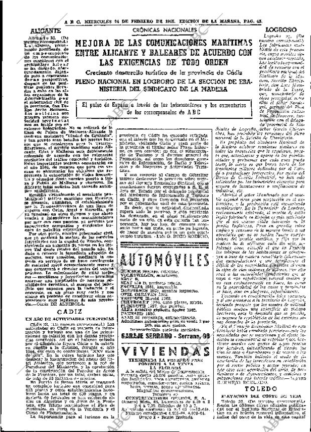 ABC MADRID 24-02-1965 página 45