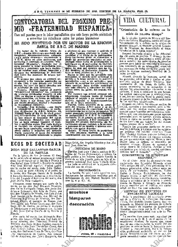 ABC MADRID 26-02-1965 página 55