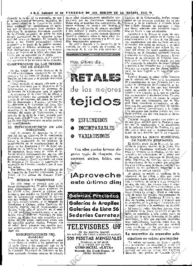 ABC MADRID 27-02-1965 página 70