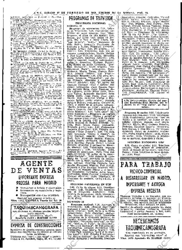 ABC MADRID 27-02-1965 página 92