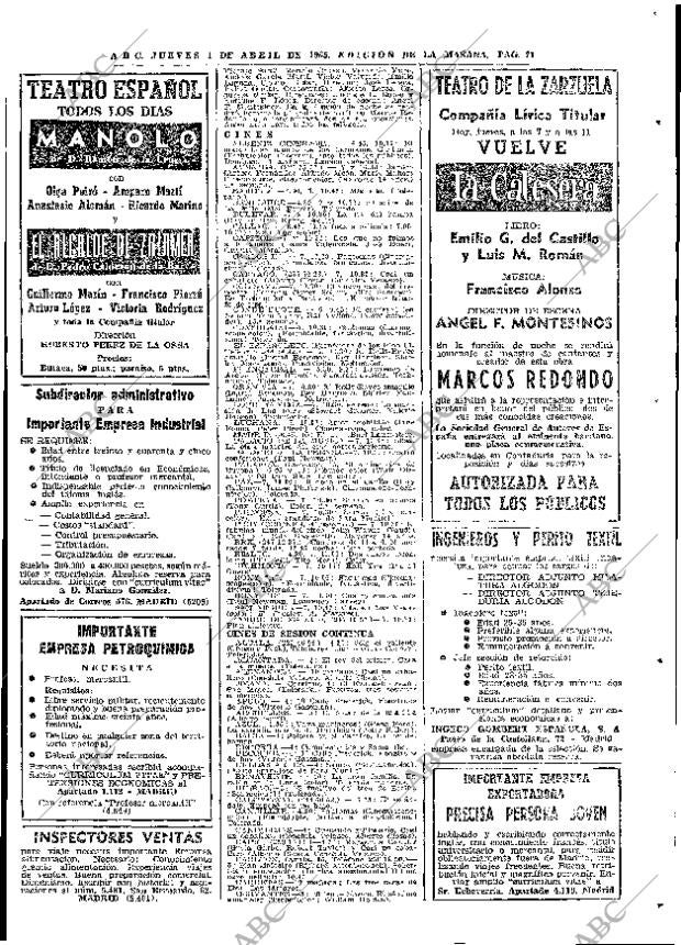 ABC MADRID 01-04-1965 página 71