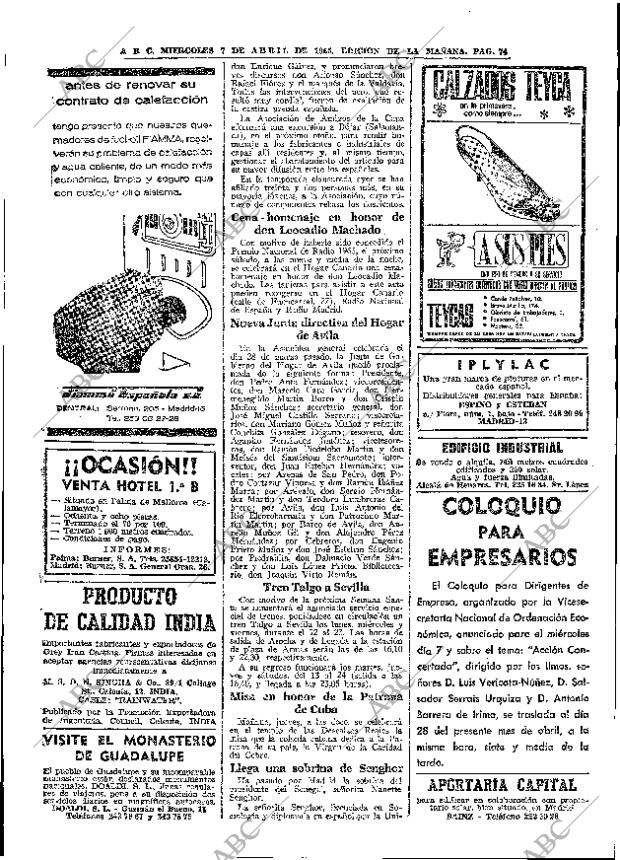 ABC MADRID 07-04-1965 página 74