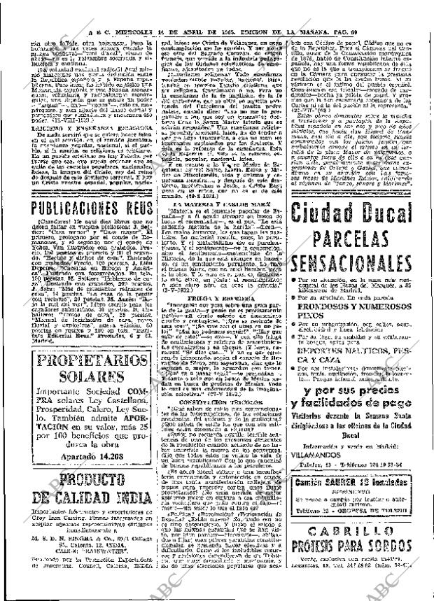 ABC MADRID 14-04-1965 página 60