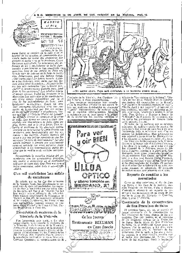 ABC MADRID 14-04-1965 página 73