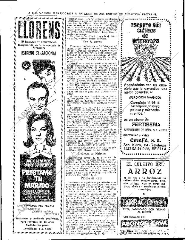 ABC SEVILLA 14-04-1965 página 38